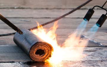 Dron asphalt flat roofing repairs